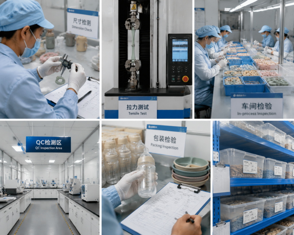 Quality control process for silicone baby products manufacturing